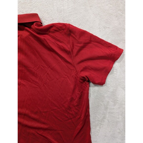North Face Shirt Men’s Flash Dry Short Sleeve Collared Polo Text Buttons Red XL - Picture 10 of 13